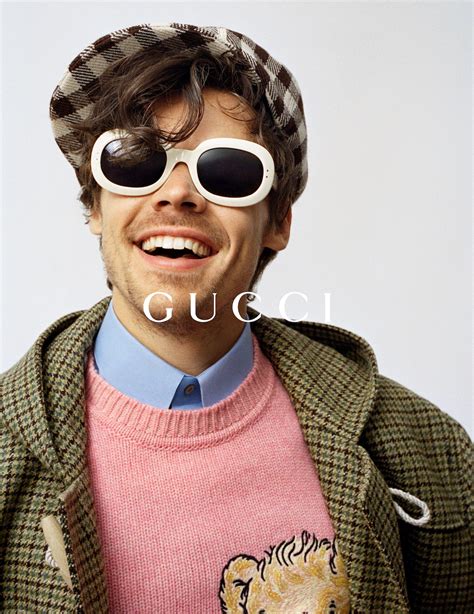 harry styles tries his new collection with gucci|harry styles gucci looks.